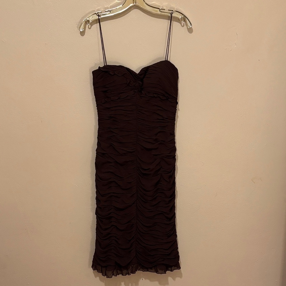 Jovani Strapless Dark Brown Dress